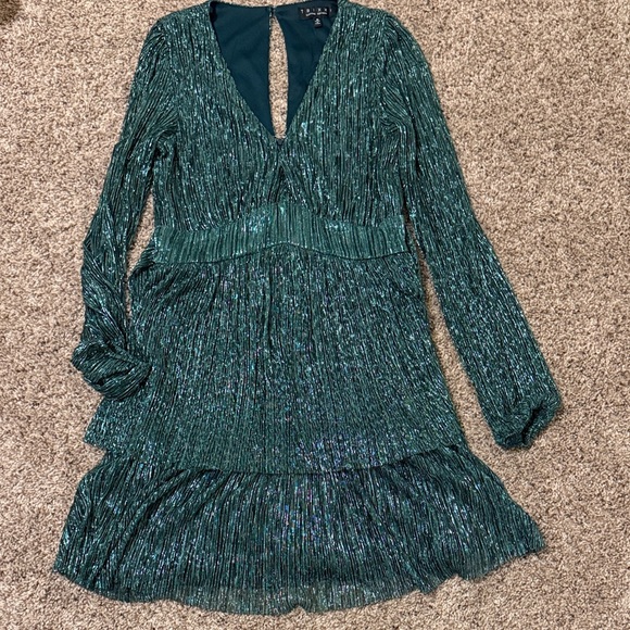 Trixxi Dresses & Skirts - Trixxi Sparkling Teal Long Sleeve Dress